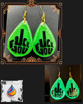 Fu*k-it Resin earrings Glow in the dark
