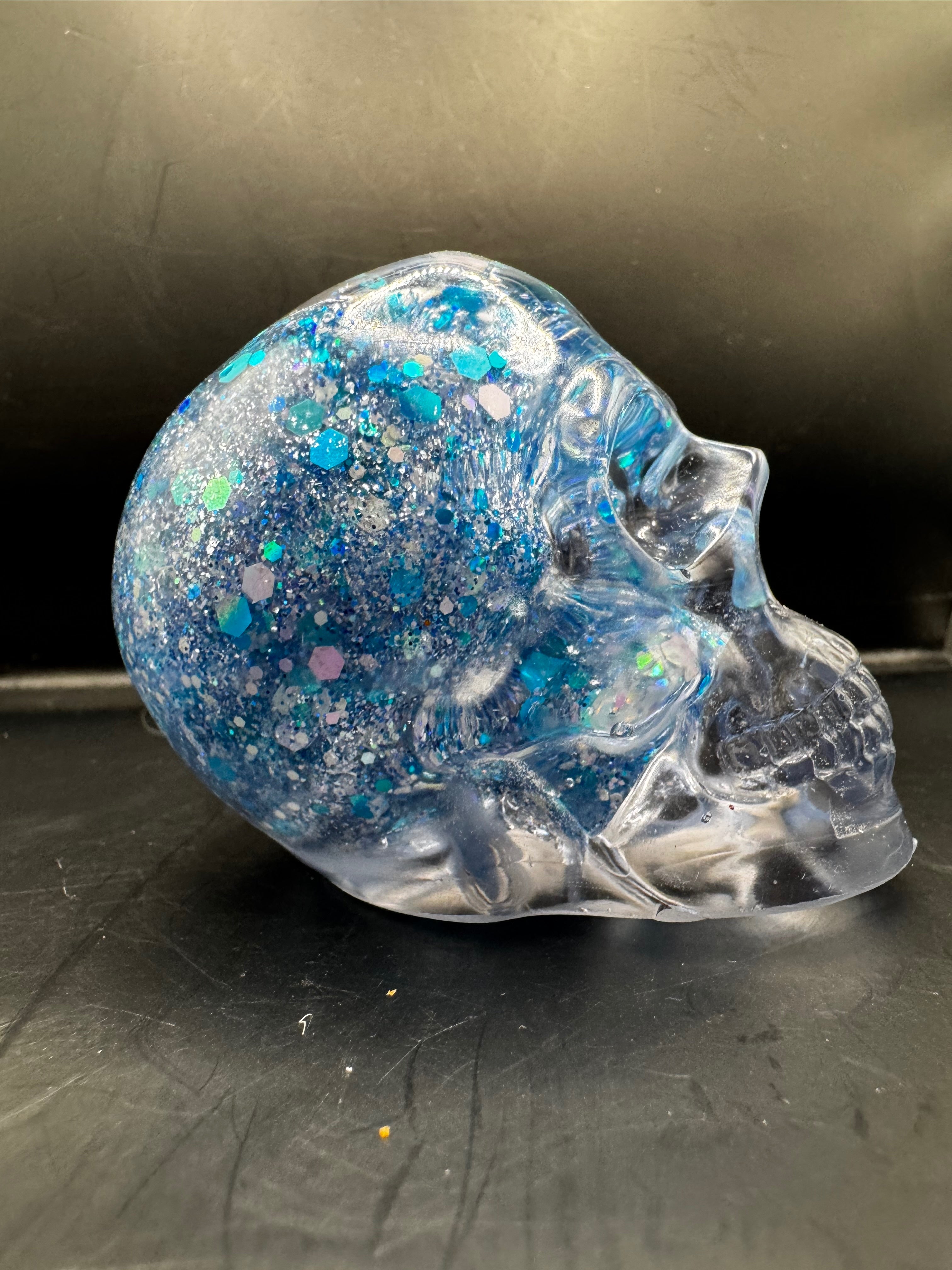 Skull Snow Globe Skull Light Blue