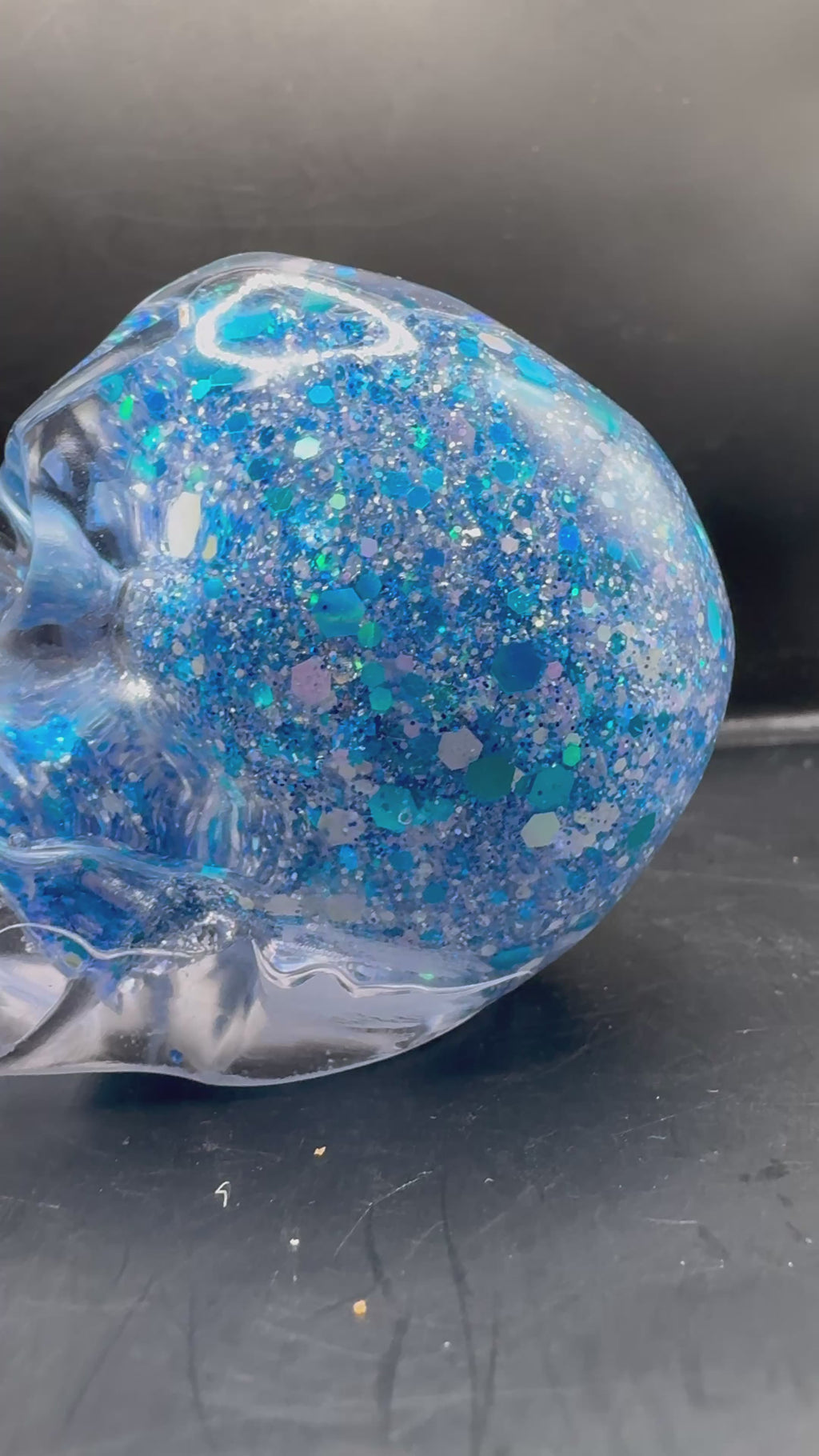Skull Snow Globe Skull Light Blue