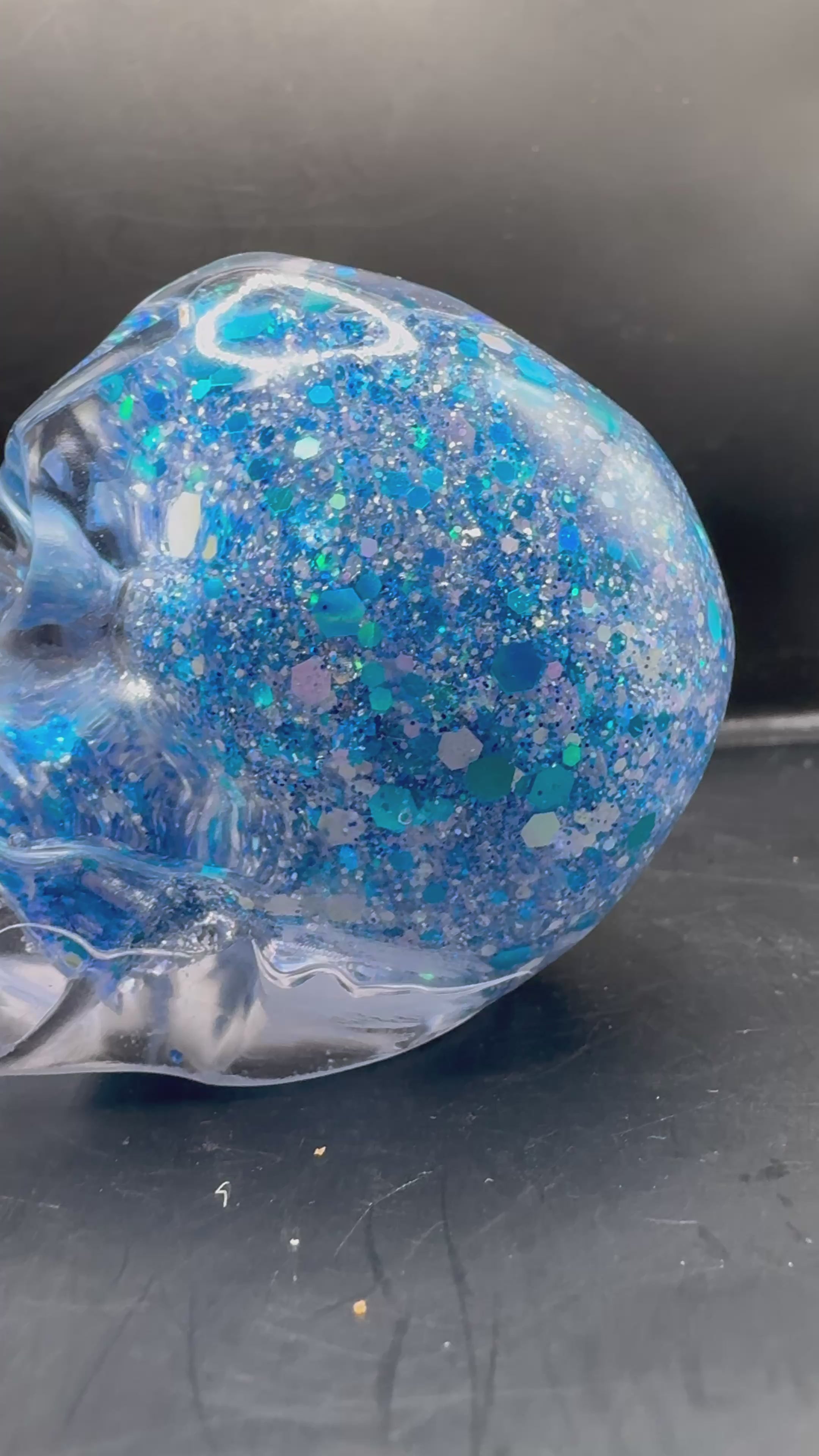 Skull Snow Globe Skull Light Blue