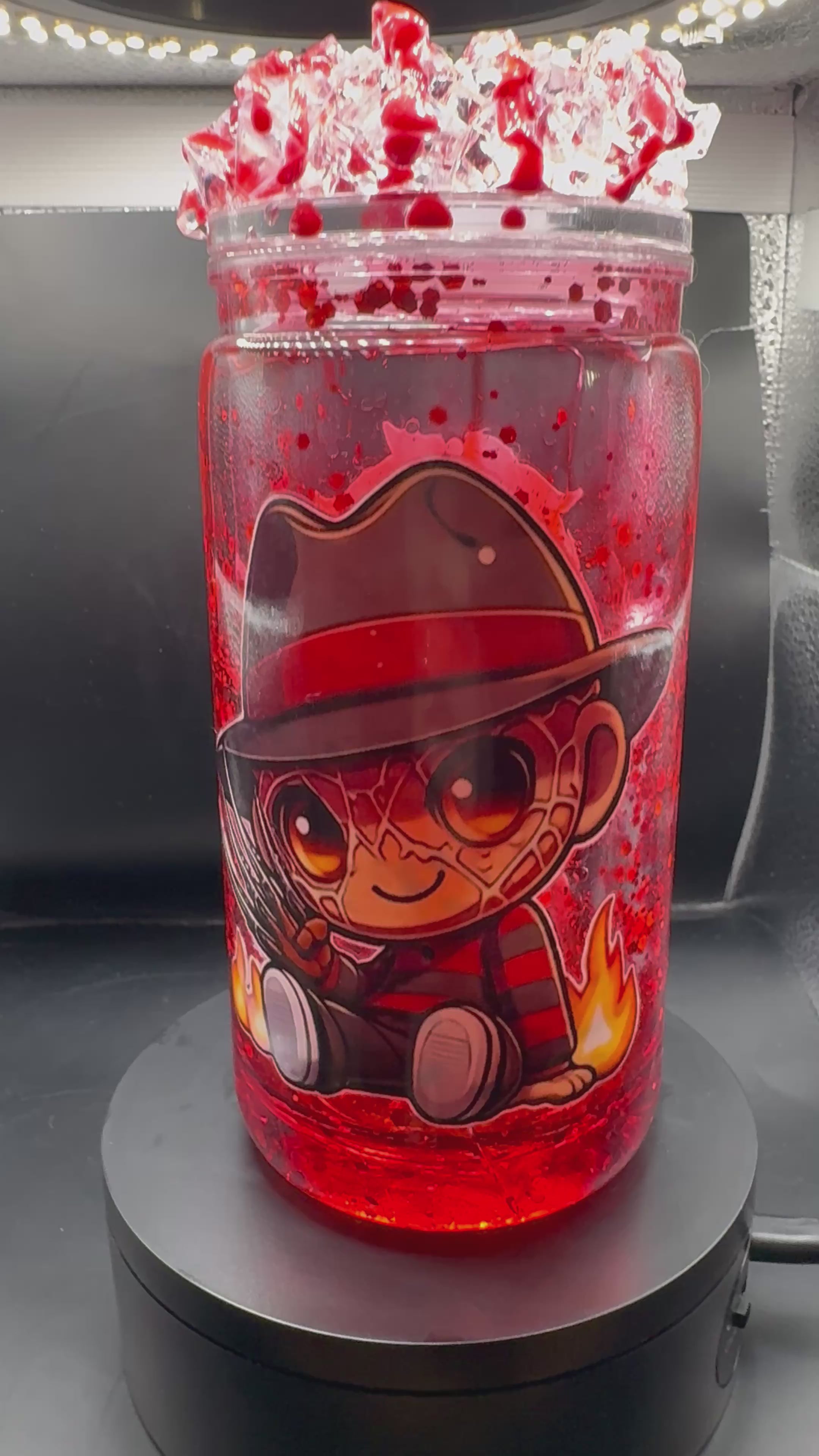 12oz Halloween lava glitter tumbler cup